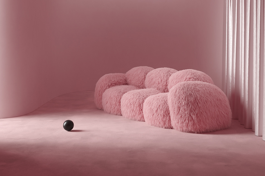 pink sofa couch